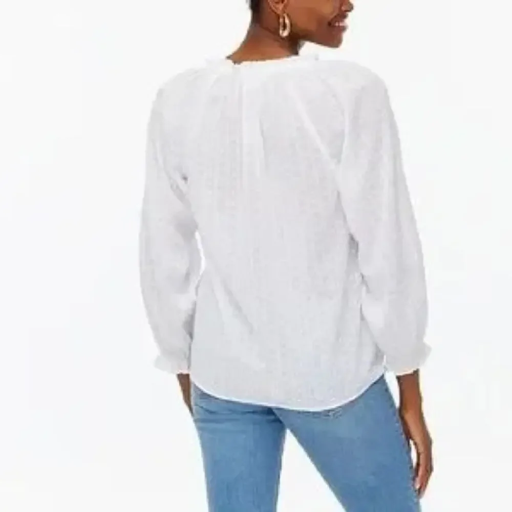 J. Crew NWT White artist top Textured Fabric 100% Cotton  XS 79.00